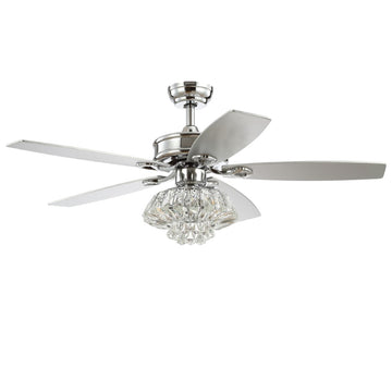 Kate 48" Glam Crystal Drum LED Ceiling Fan With Remote - JONATHAN Y